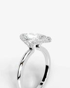 2 Carat Lab Grown Marquise Diamond Half Halo Ring