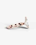 2 Carat Lab Grown Marquise Diamond Half Halo Ring