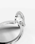 2 Carat Lab Grown Marquise Diamond Half Halo Ring