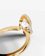 2 Carat Lab Grown Marquise Diamond Half Halo Ring