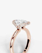 2 Carat Lab Grown Oval Diamond Half Halo Ring