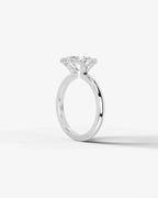 2 Carat Lab Grown Oval Diamond Half Halo Ring