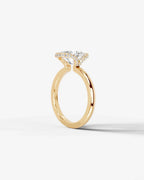 2 Carat Lab Grown Oval Diamond Half Halo Ring
