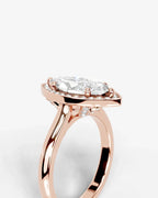 2 Carat Lab Grown Diamond Marquise Cut Bezel Halo Engagement Ring – The Elara