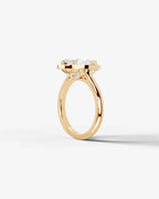 2 Carat Lab Grown Diamond Marquise Cut Bezel Halo Engagement Ring – The Elara