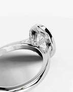2 Carat Lab Grown – The Aurelia Oval Cut Bezel Halo Engagement Ring