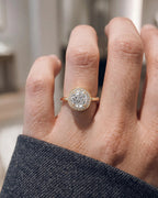 2 Carat Lab-Grown Round Diamond Bezel-Set Halo Engagement Ring