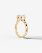 2 Carat Lab-Grown Round Diamond Bezel-Set Halo Engagement Ring