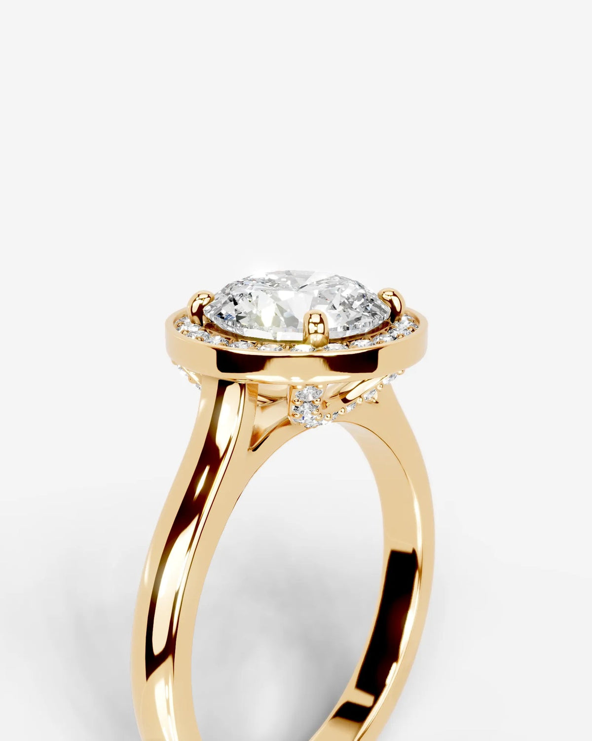 2 Carat Lab-Grown Round Diamond Bezel-Set Halo Engagement Ring