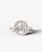 2 Carat Lab-Grown Round Diamond Bezel-Set Halo Engagement Ring