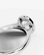 2 Carat Lab-Grown Round Diamond Bezel-Set Halo Engagement Ring