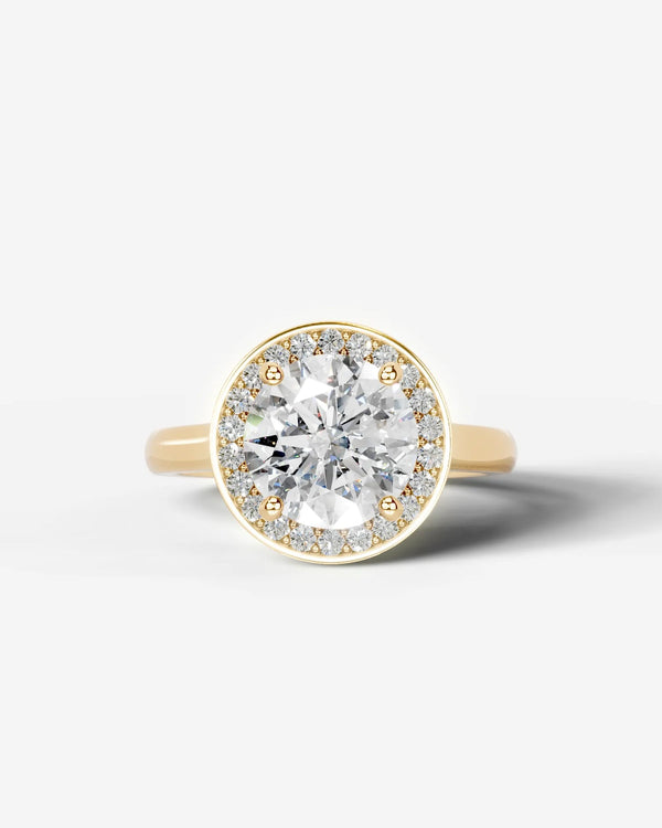 2 Carat Lab-Grown Round Diamond Bezel-Set Halo Engagement Ring