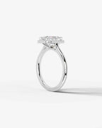2 Carat Lab Grown Emerald Cut Diamond Halo Ring