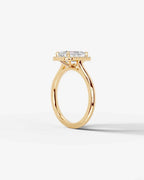 2 Carat Lab Grown Emerald Cut Diamond Halo Ring