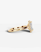 2 Carat Lab Grown Emerald Cut Diamond Halo Ring