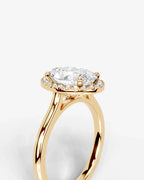 2 Carat Lab Grown Oval Cut Diamond Halo Three-Stone Ring
