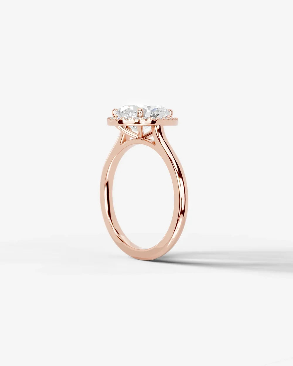 2 Carat Lab Grown Pear Cut Diamond Halo Ring