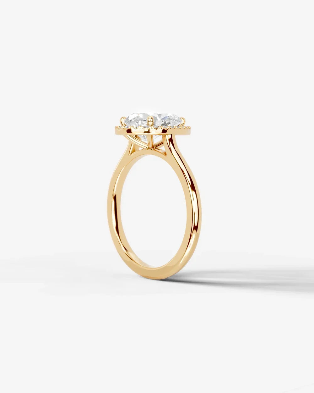 2 Carat Lab Grown Pear Cut Diamond Halo Ring