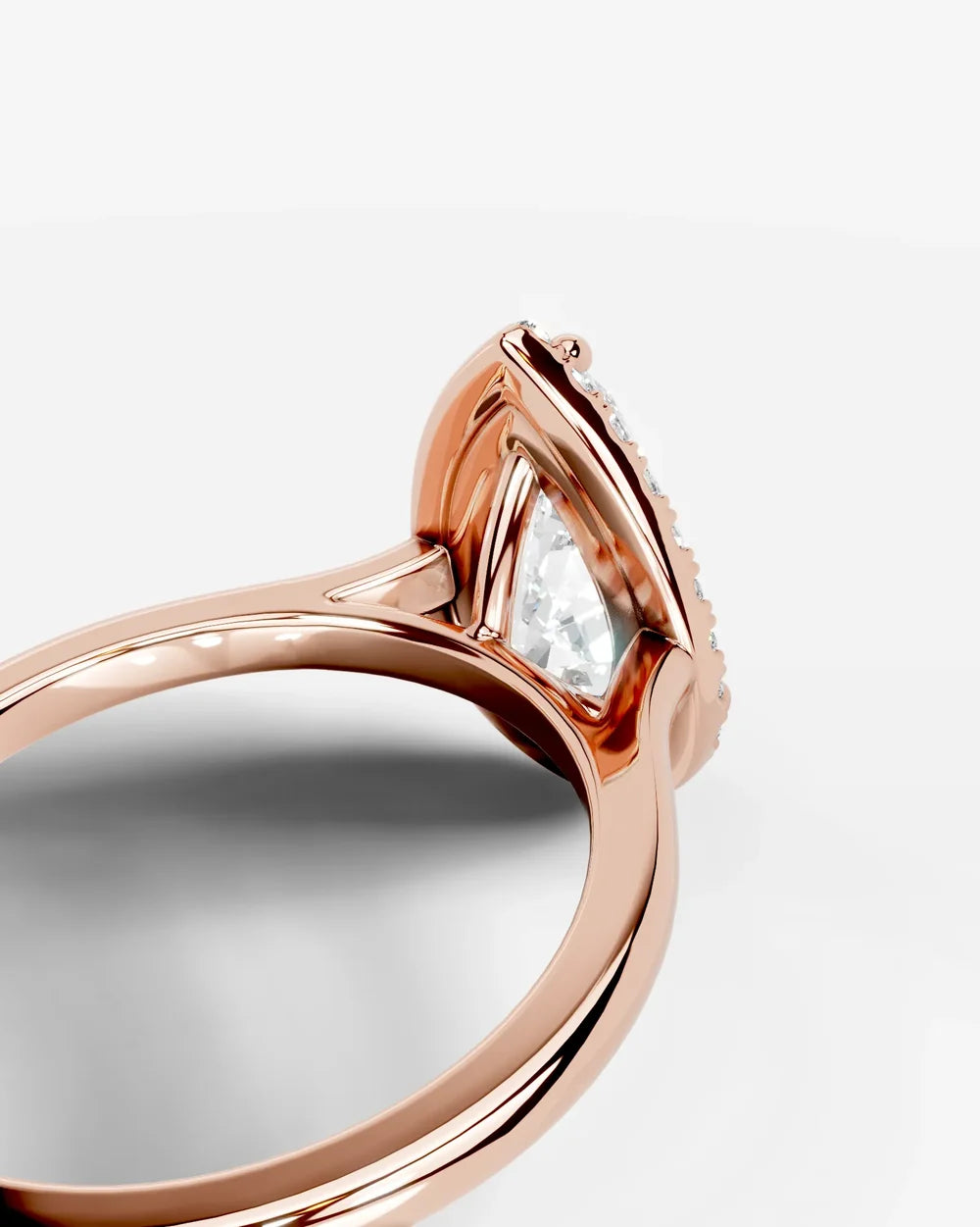 2 Carat Lab Grown Pear Cut Diamond Halo Ring