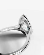 2 Carat Lab Grown Pear Cut Diamond Halo Ring