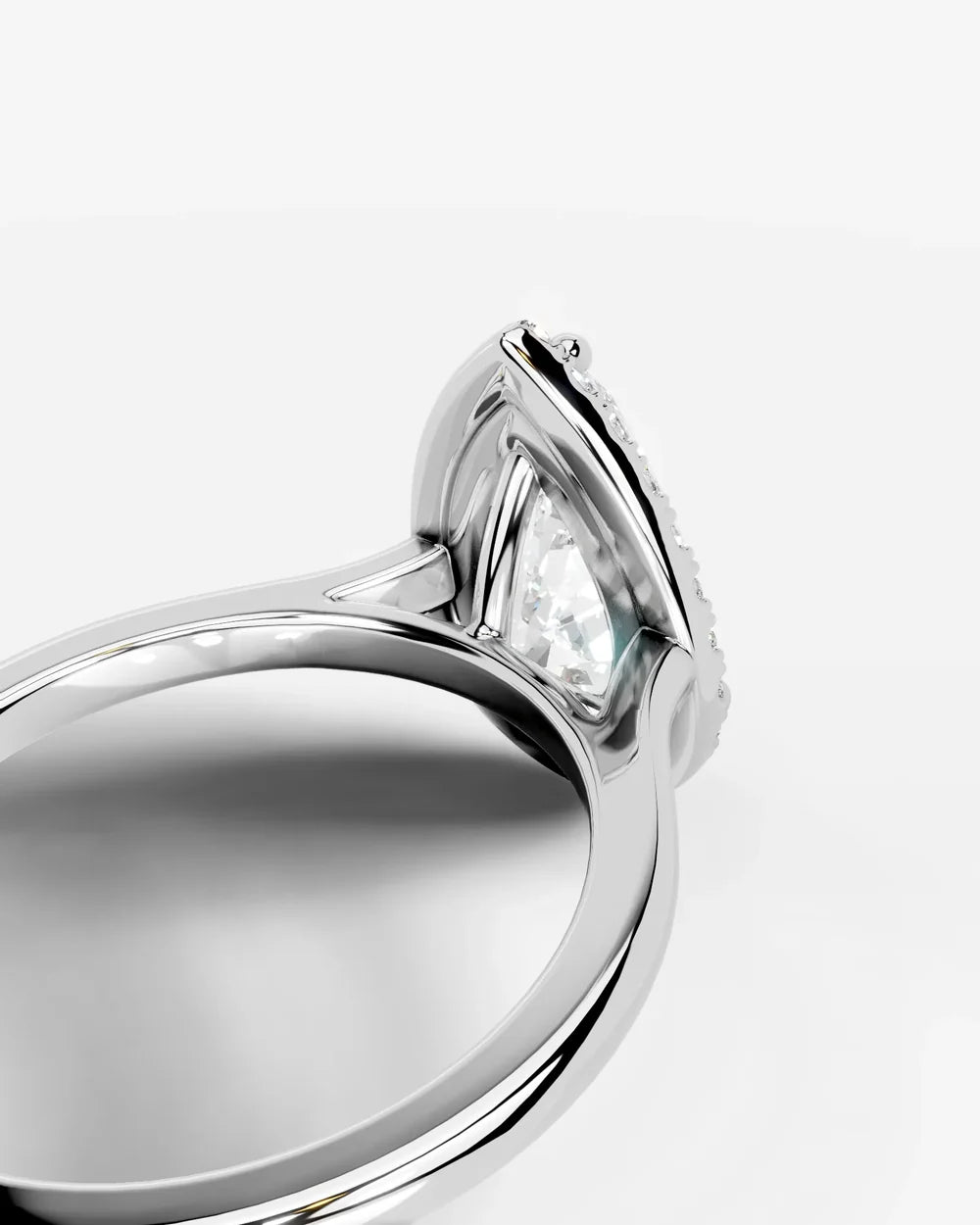 2 Carat Lab Grown Pear Cut Diamond Halo Ring