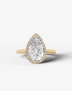 2 Carat Lab Grown Pear Cut Diamond Halo Ring