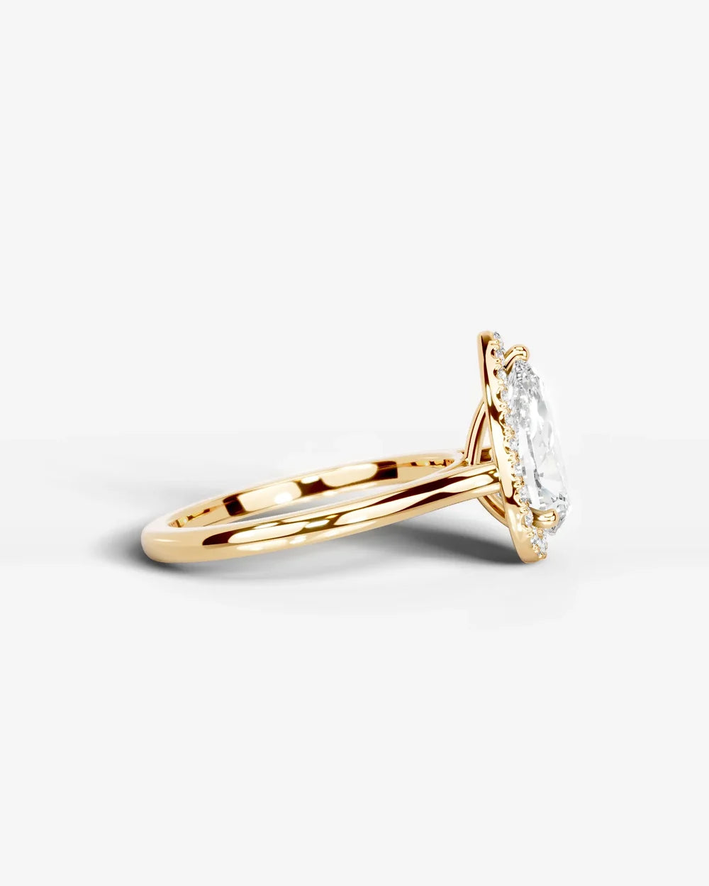 2 Carat Lab Grown Pear Cut Diamond Halo Ring