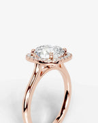 2 Carat Lab Grown Cushion Cut Diamond Halo Ring