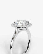 2 Carat Lab Grown Cushion Cut Diamond Halo Ring