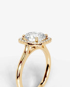 2 Carat Lab Grown Cushion Cut Diamond Halo Ring