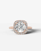 2 Carat Lab Grown Cushion Cut Diamond Halo Ring