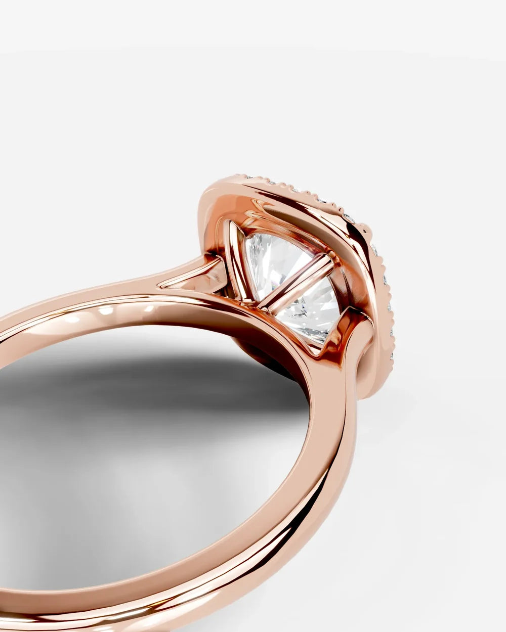 2 Carat Lab Grown Cushion Cut Diamond Halo Ring