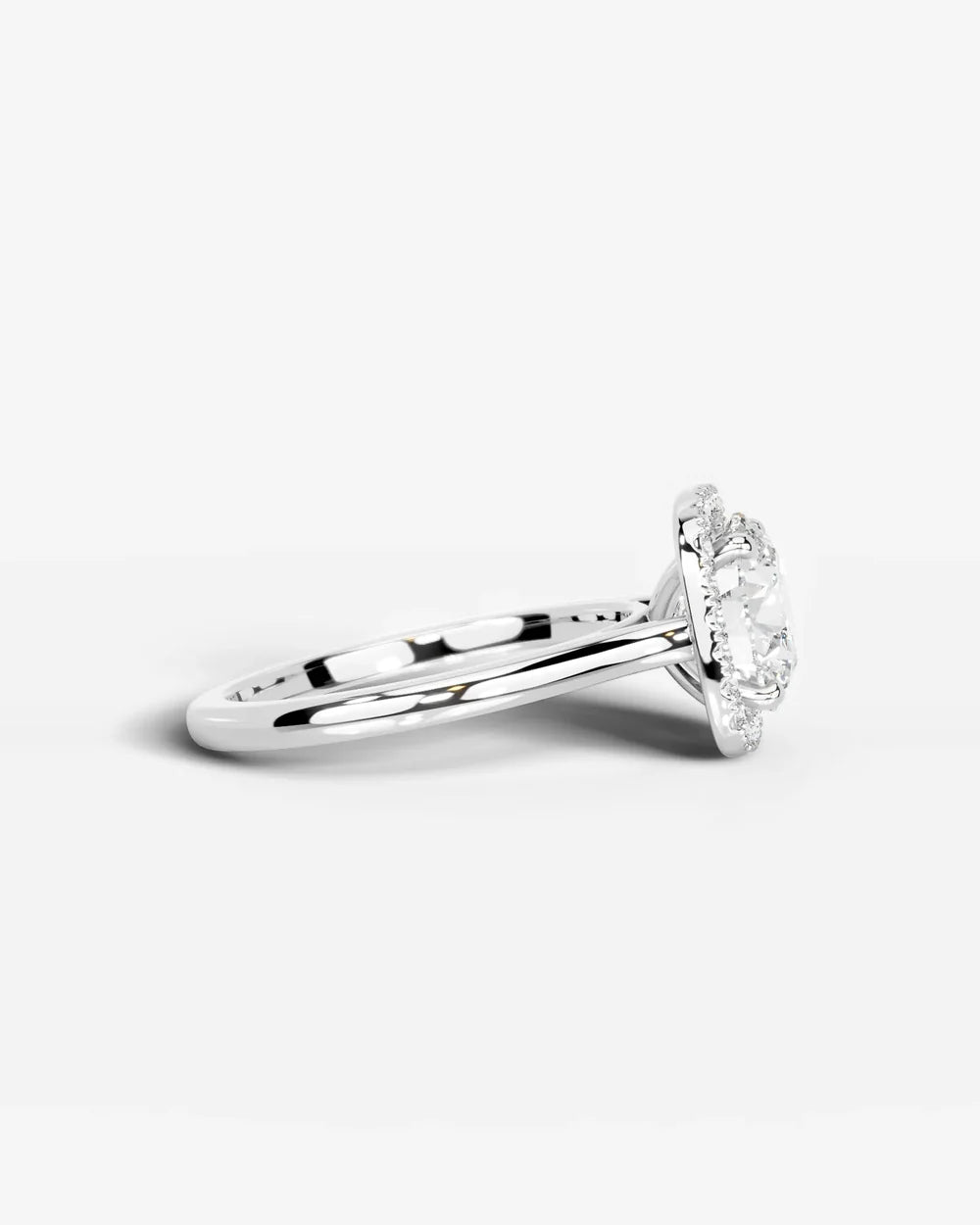 2 Carat Lab Grown Cushion Cut Diamond Halo Ring