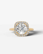 2 Carat Lab Grown Cushion Cut Diamond Halo Ring