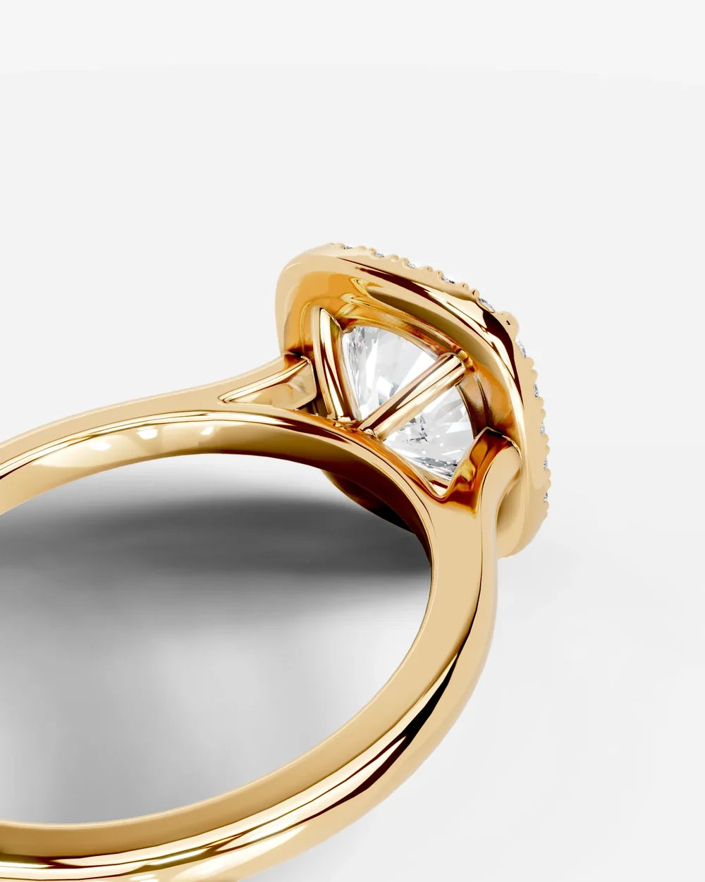 2 Carat Lab Grown Cushion Cut Diamond Halo Ring