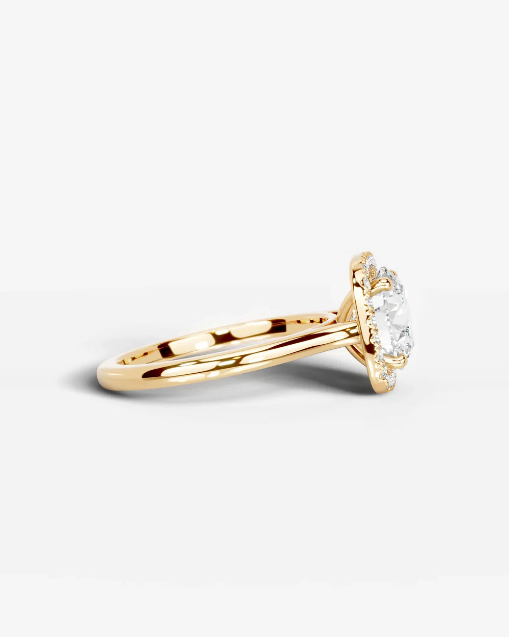 2 Carat Lab Grown Cushion Cut Diamond Halo Ring