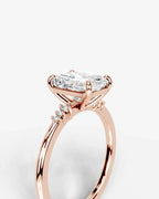 2 Carat Lab Grown Diamond Celestia Elongated Radiant Cut Sidestone Engagement Ring
