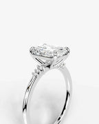 2 Carat Lab Grown Diamond Celestia Elongated Radiant Cut Sidestone Engagement Ring