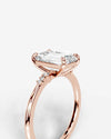 2 Carat Lab Grown Emerald Cut Diamond side stone Ring