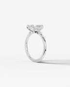 2 Carat Lab Grown Emerald Cut Diamond side stone Ring