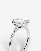 2 Carat Lab Grown Emerald Cut Diamond side stone Ring
