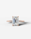 2 Carat Lab Grown Emerald Cut Diamond side stone Ring