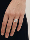 2 Carat Lab Grown Emerald Cut Diamond side stone Ring