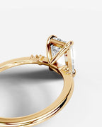 2 Carat Lab Grown Emerald Cut Diamond side stone Ring