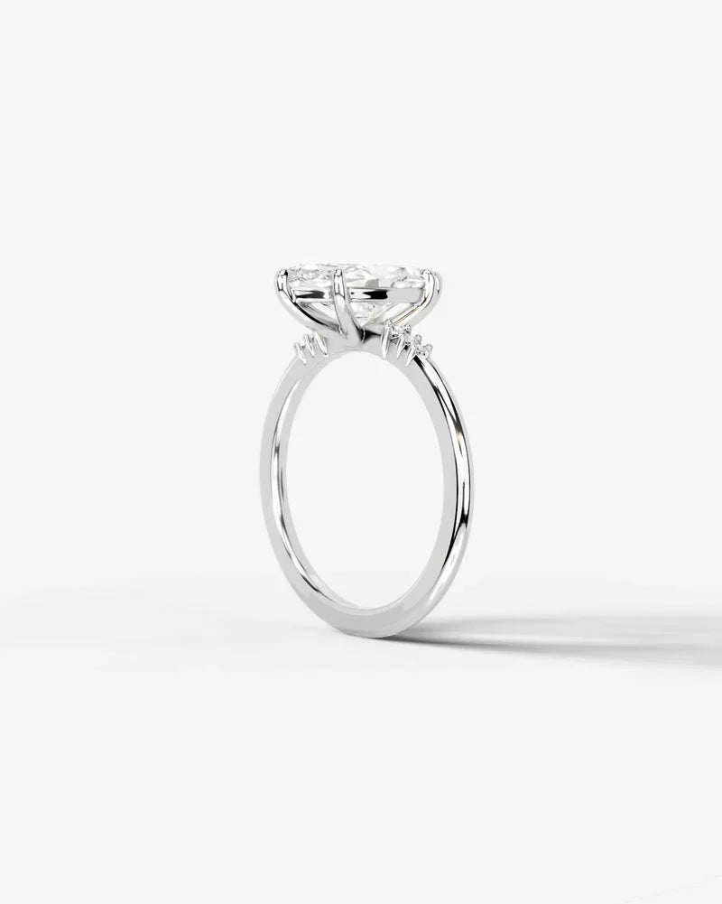 2 Carat Lab Grown Diamond Astraea Marquise Cut Sidestone Engagement Ring