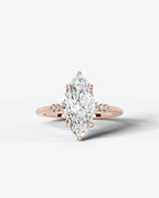 2 Carat Lab Grown Diamond Astraea Marquise Cut Sidestone Engagement Ring