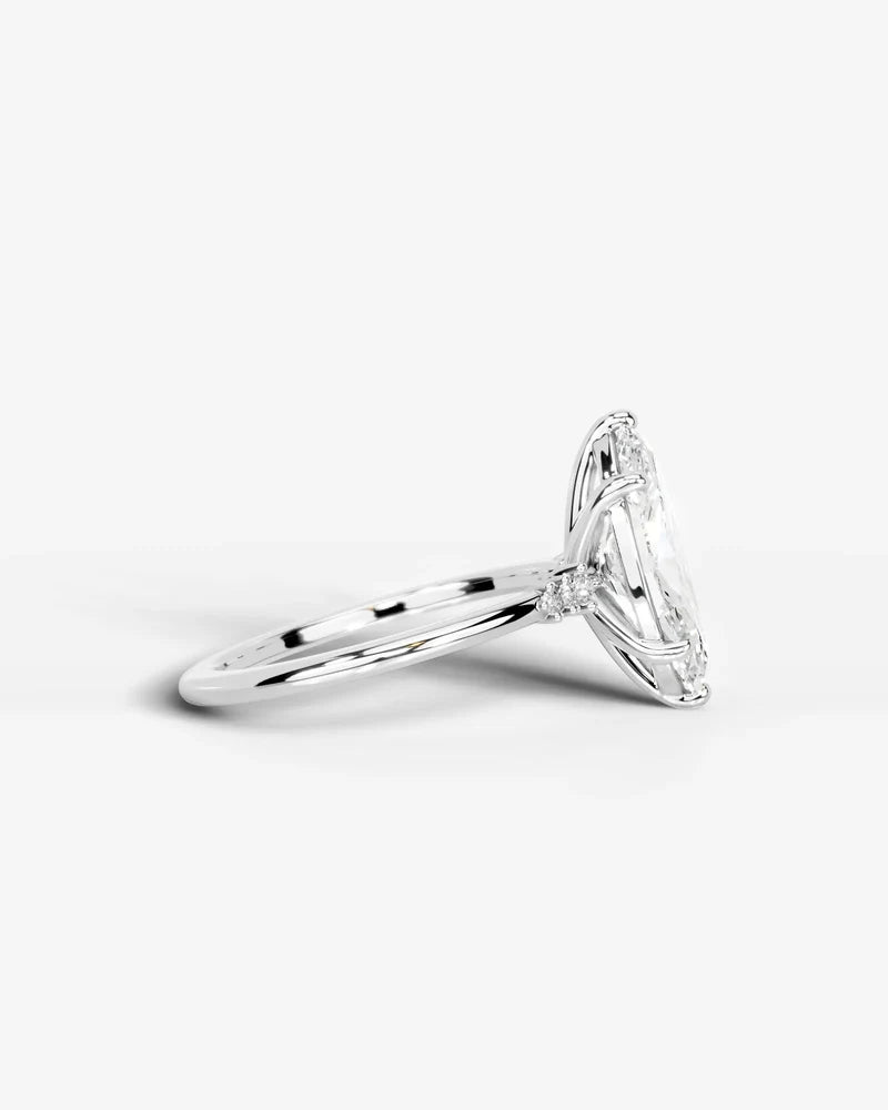 2 Carat Lab Grown Diamond Astraea Marquise Cut Sidestone Engagement Ring