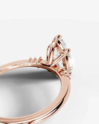 2 Carat Lab Grown Diamond Lyra Pear Cut Sidestone Engagement Ring