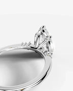 2 Carat Lab Grown Diamond Lyra Pear Cut Sidestone Engagement Ring