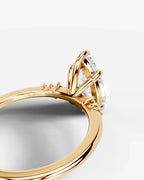 2 Carat Lab Grown Diamond Lyra Pear Cut Sidestone Engagement Ring